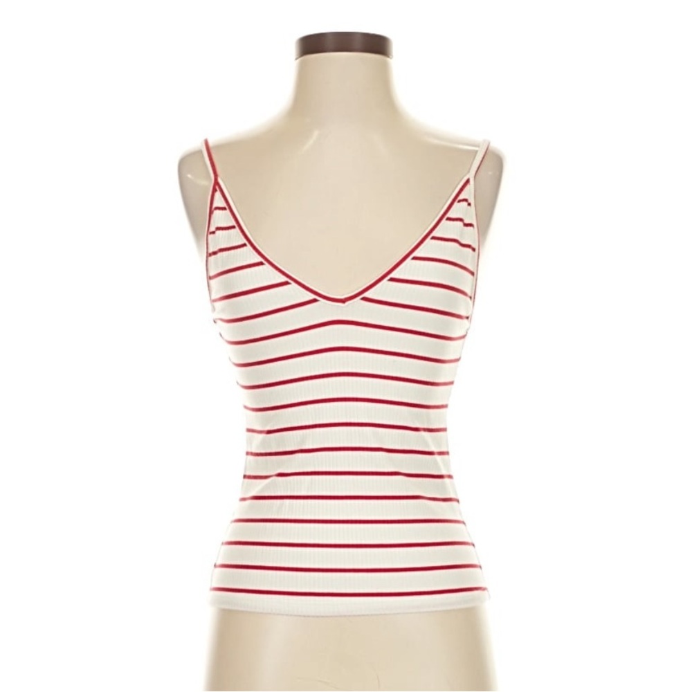 Reformation Red & White Striped Ribbed Tank Top | Size S